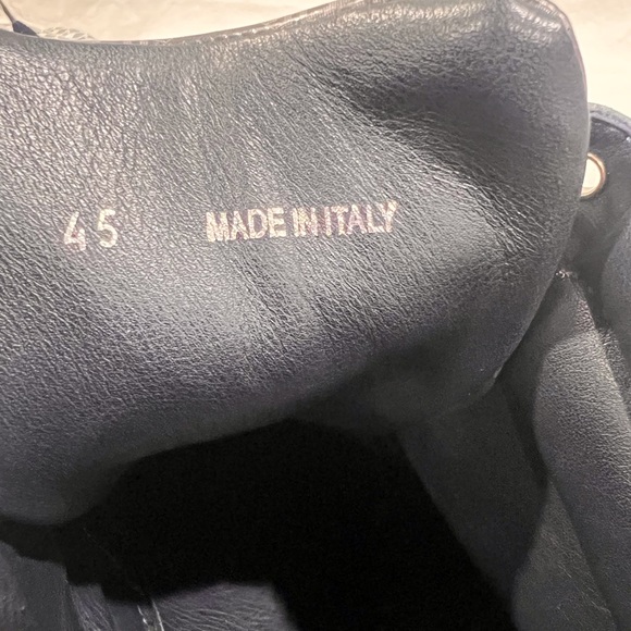 JIMMY CHOO Navy Blue Pattern Canvas Leather High Top Sneakers Marked as 45 12US - Picture 12 of 15